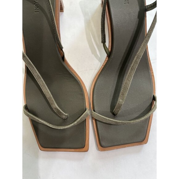 St. Agni Suede Strap Heel in Kelp - Picture 3 of 7
